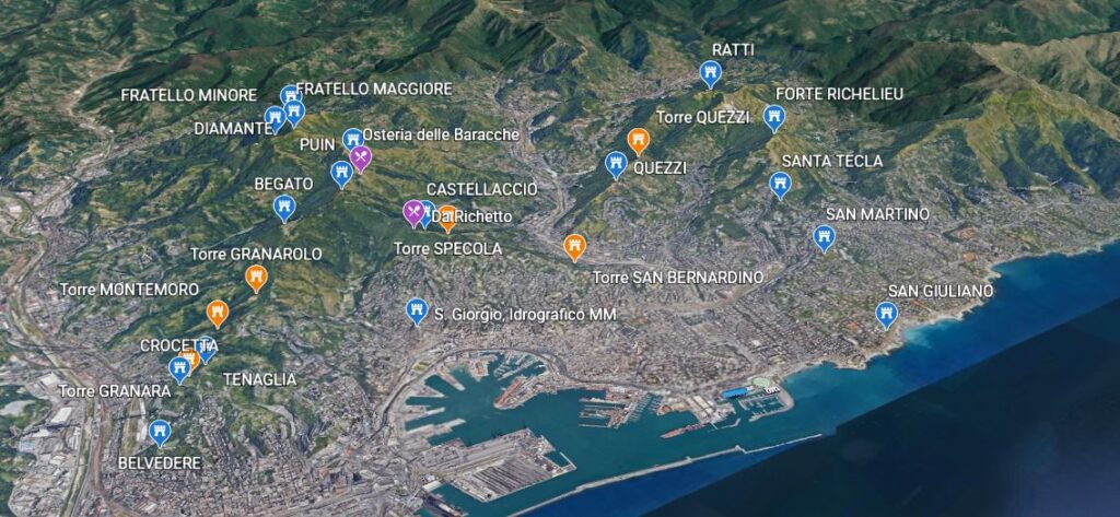 Cartina con posizionamento dei Forti